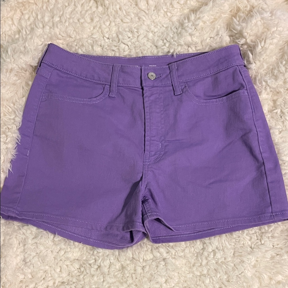 Purple Women's Denim Shorts ladies 8 high rise